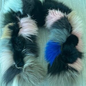 Multicolor Fox Fur Scarf